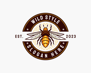 Bee Wings Honeycomb logo design