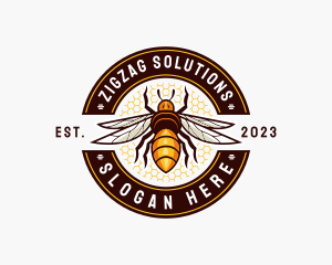 Bee Wings Honeycomb logo design