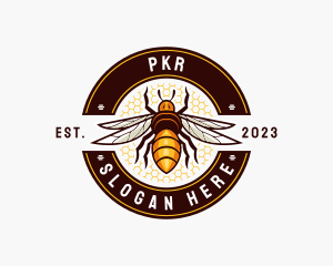 Bee Wings Honeycomb logo design