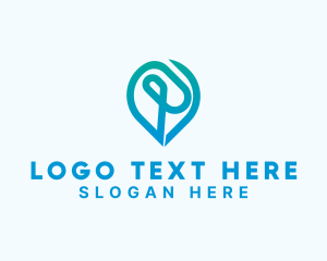 Digital Marketing - GPS Pin Location Letter P logo design