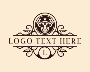 Emblem - Bull Rodeo Cattle logo design