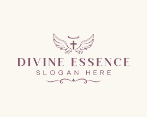 Divine - Angel Wings Halo logo design