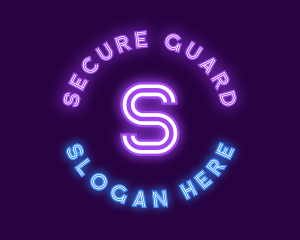 Vaporwave - Bright Neon Bar logo design