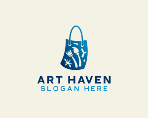 Paint Brush Shopping Bag  logo design