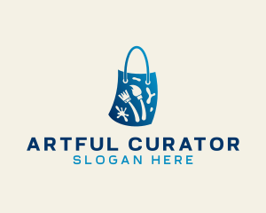 Paint Brush Shopping Bag  logo design