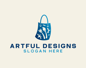 Paint Brush Shopping Bag  logo design