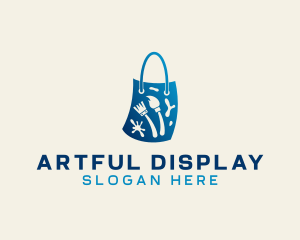 Paint Brush Shopping Bag  logo design