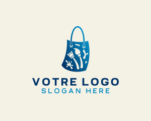 Boutique - Paint Brush Shopping Bag logo design