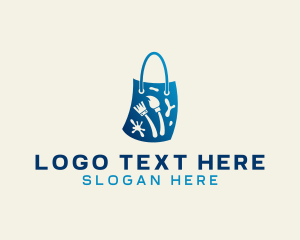 Art - Paint Brush Shopping Bag logo design