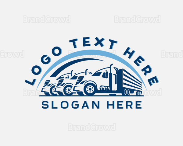 Trailer Truck Cargo Delivery Logo