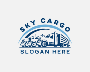 Trailer Truck Cargo Delivery logo design