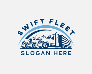 Trailer Truck Cargo Delivery logo design