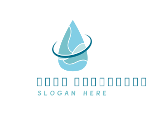 Ocean - Blue Water Orbit Droplet logo design