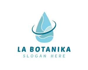 Water Supply - Blue Water Orbit Droplet logo design