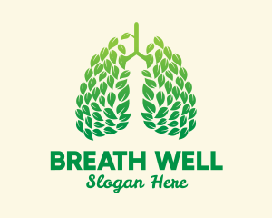Pulmonology - Green Leaf Lungs logo design