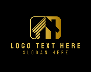 Rental - Premium Golden House logo design