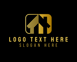 Real Estate - Premium Golden House logo design