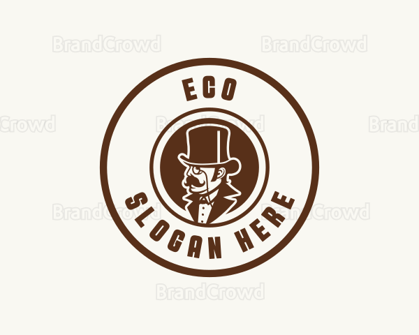 Gentleman Hat Mustache Logo