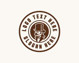 Black Hat - Gentleman Hat Mustache logo design