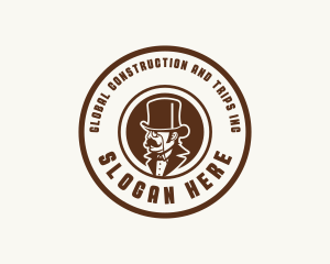 Gentleman Hat Mustache Logo