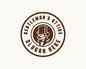 Gentleman Hat Mustache logo design