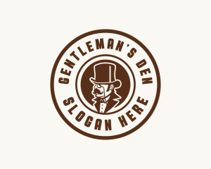 Gentleman Hat Mustache logo design