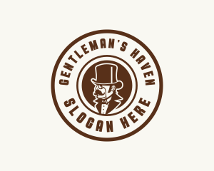 Gentleman Hat Mustache logo design