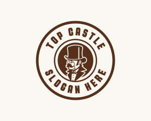 Gentleman Hat Mustache logo design