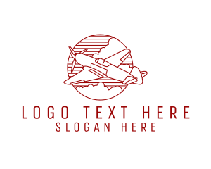 Badge - Plane Aviation Aircraft logo design