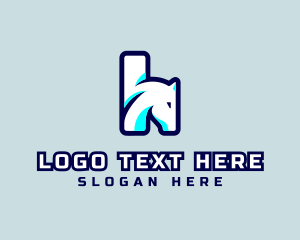 Game Clan - Gaming Horse Letter H logo design