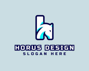 Gaming Horse Letter H logo design