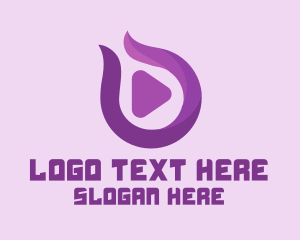 Vlogger - Purple Media Player logo design