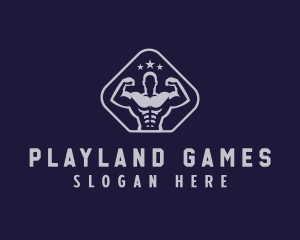 Workout - Muscular Gym Trainer logo design