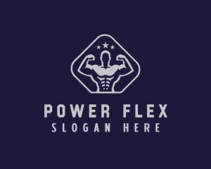 Muscular Gym Trainer logo design