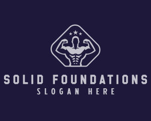 Strong - Muscular Gym Trainer logo design