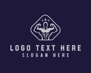 Training - Muscular Gym Trainer logo design