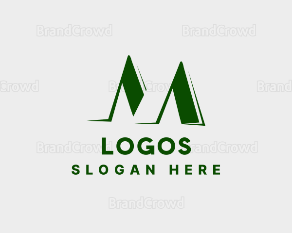 Modern Triangle Mountain Letter M Logo