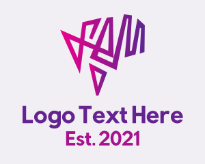 Thought Bubble - Geometric Brain Scribble logo design