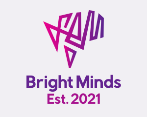 Science - Geometric Brain Scribble logo design