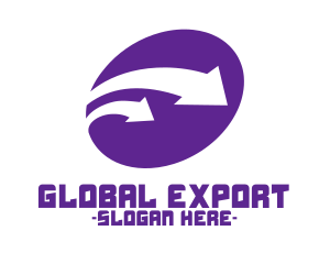 Export - Purple Industrial Arrows logo design