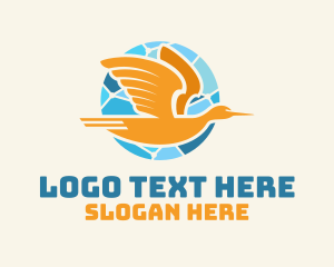 Stork - Goose Flight Bird logo design