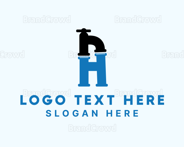 Plumbing Faucet Letter H Logo