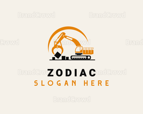 Log Loader Construction Machine Logo