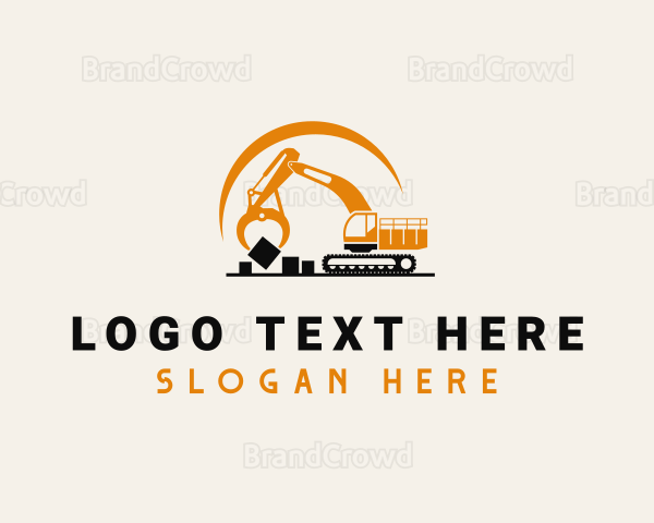 Log Loader Construction Machine Logo