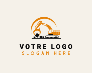 Log Loader Construction Machine logo design