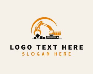 Log Loader Construction Machine Logo