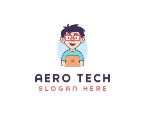 Genius Nerd Tech Programmer  logo design