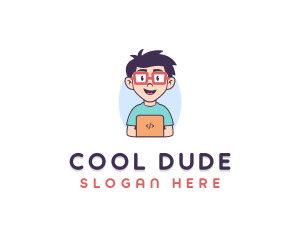 Dude - Genius Nerd Tech Programmer logo design