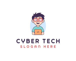 Hacker - Genius Nerd Tech Programmer logo design