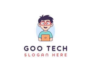 Genius Nerd Tech Programmer  logo design